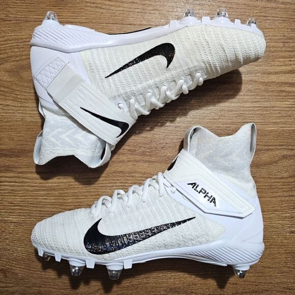 Nike Alpha Menace Elite 2 D P Flyknit Men's 10 White Football Cleats CI1530-100 - Picture 1 of 6
